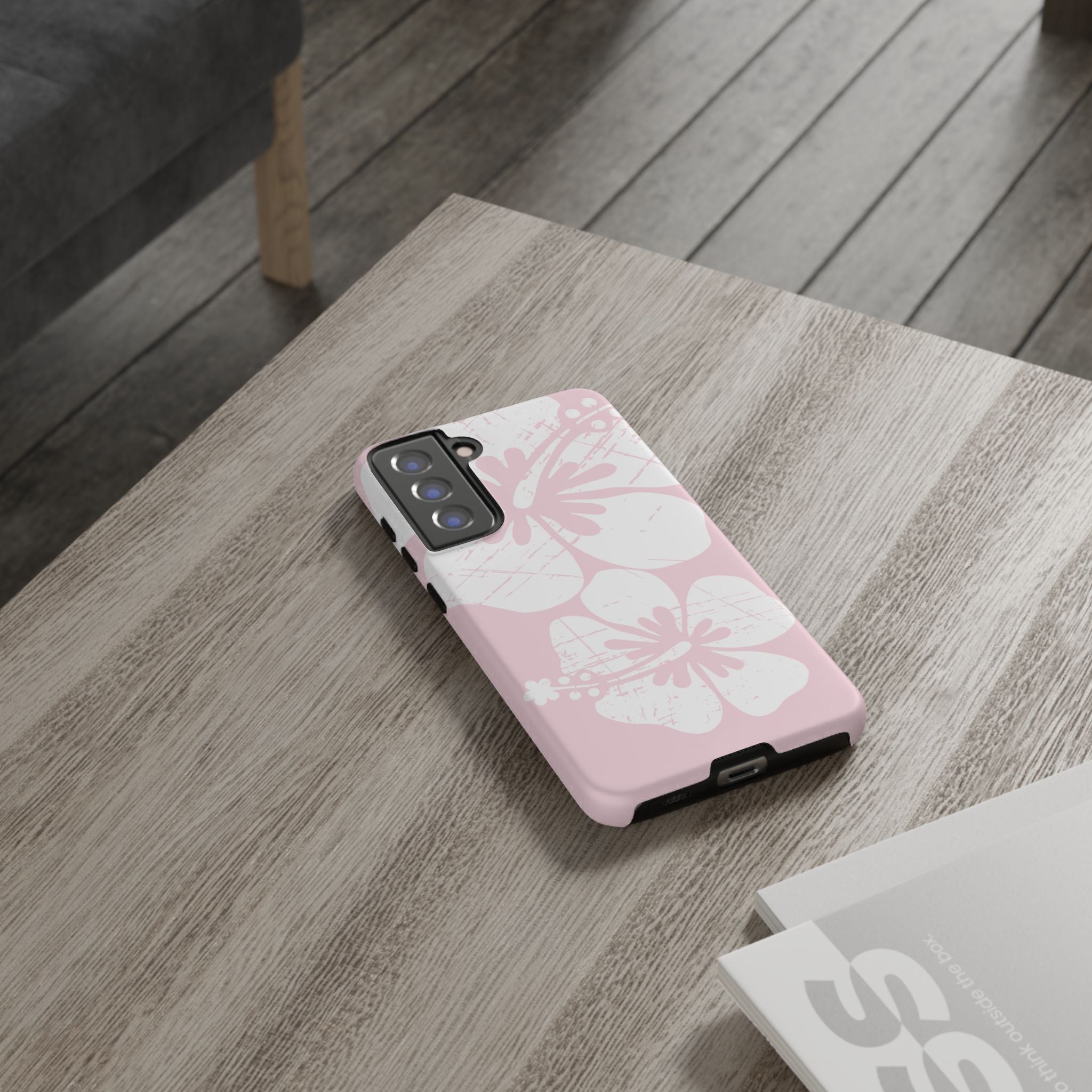 "The Classic Hibiscus"  Phone Case - Distressed Pink