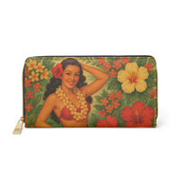 “Vintage Hula Bloom” Zipper Wallet