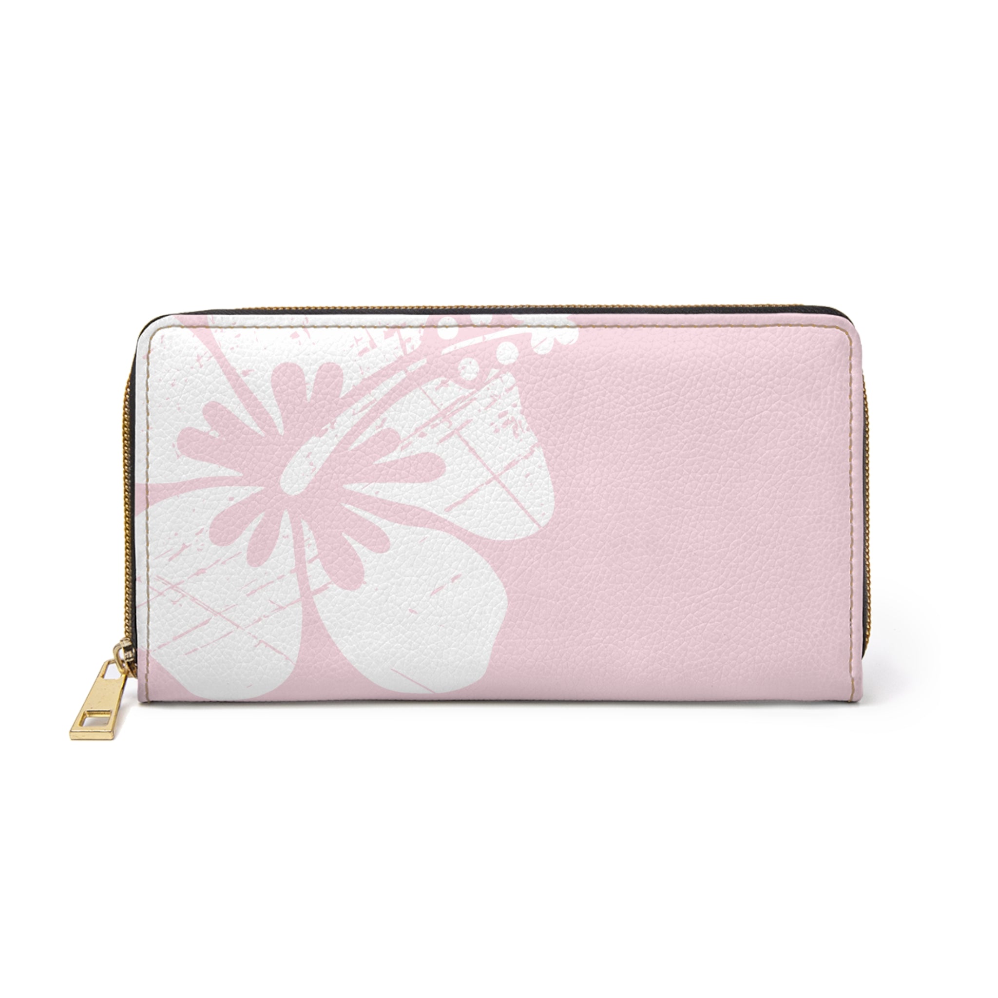 Kahakai "The Classic Hibiscus" Zipper Wallet - Distressed Pink