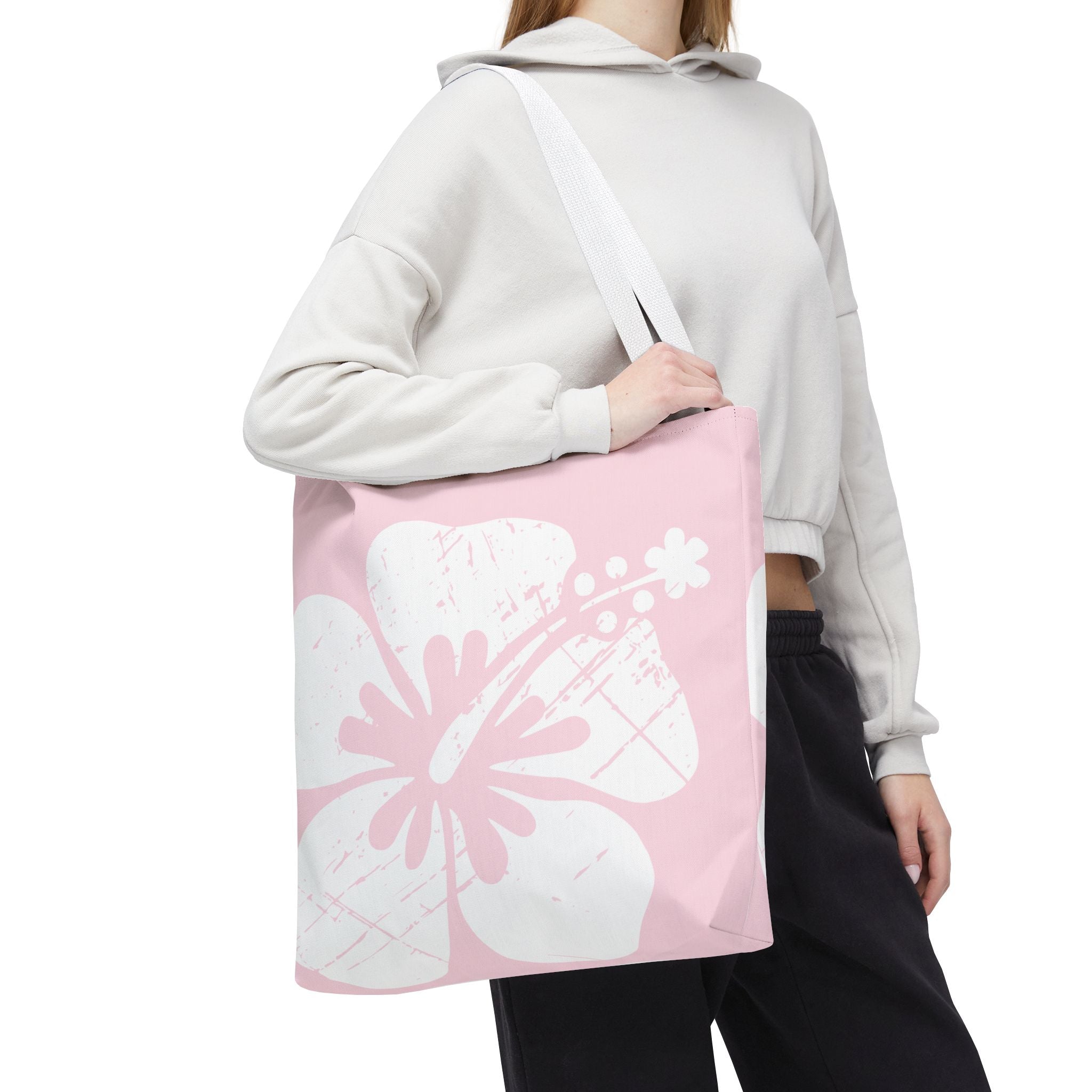 Kahakai "The Classic Hibiscus" Tote Bag - Distressed Pink