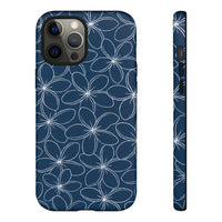 "Plumeria" Phone Case - Blue and White