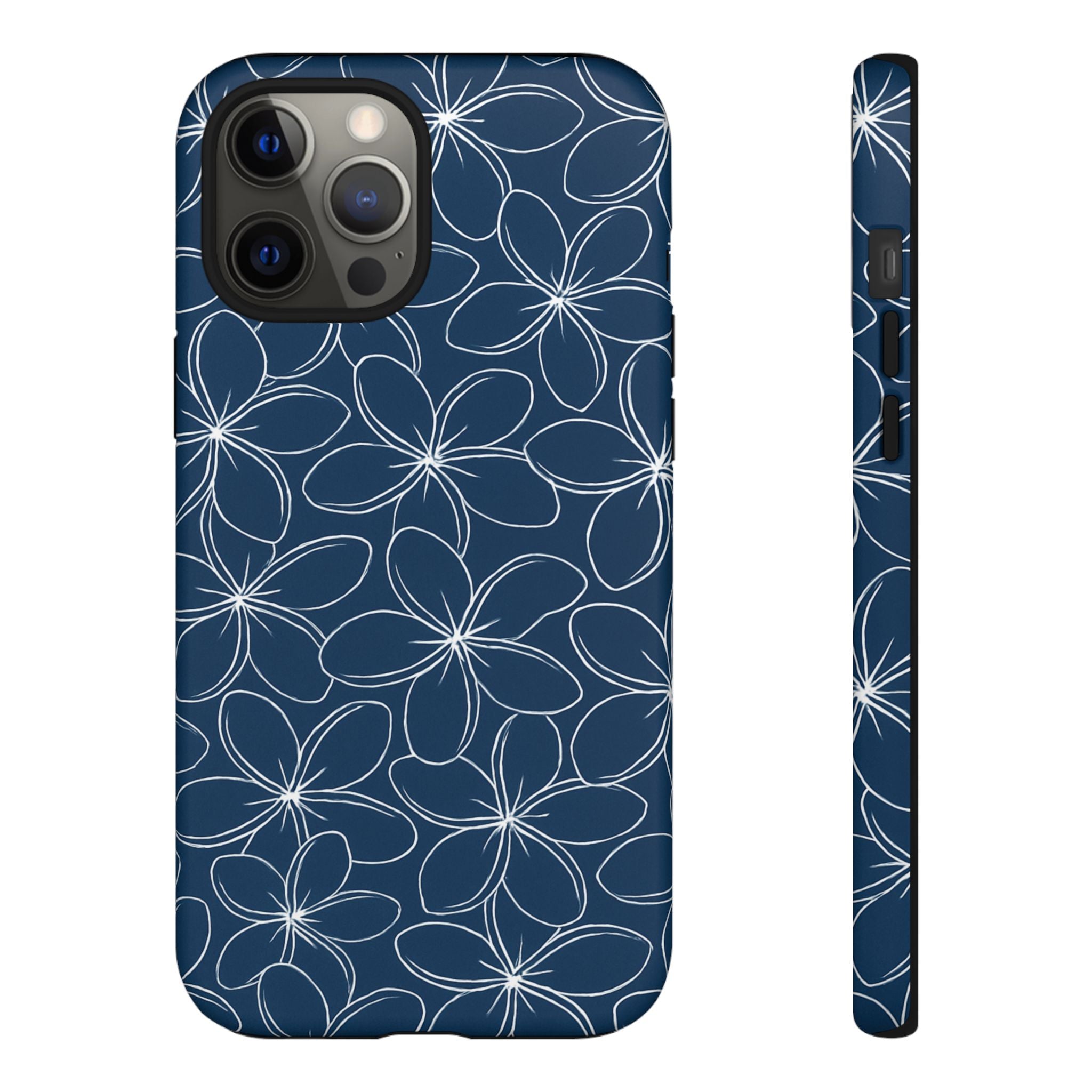 "Plumeria" Phone Case - Blue and White