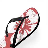 "The Classic Hibiscus" Flip Flop - Distressed Red