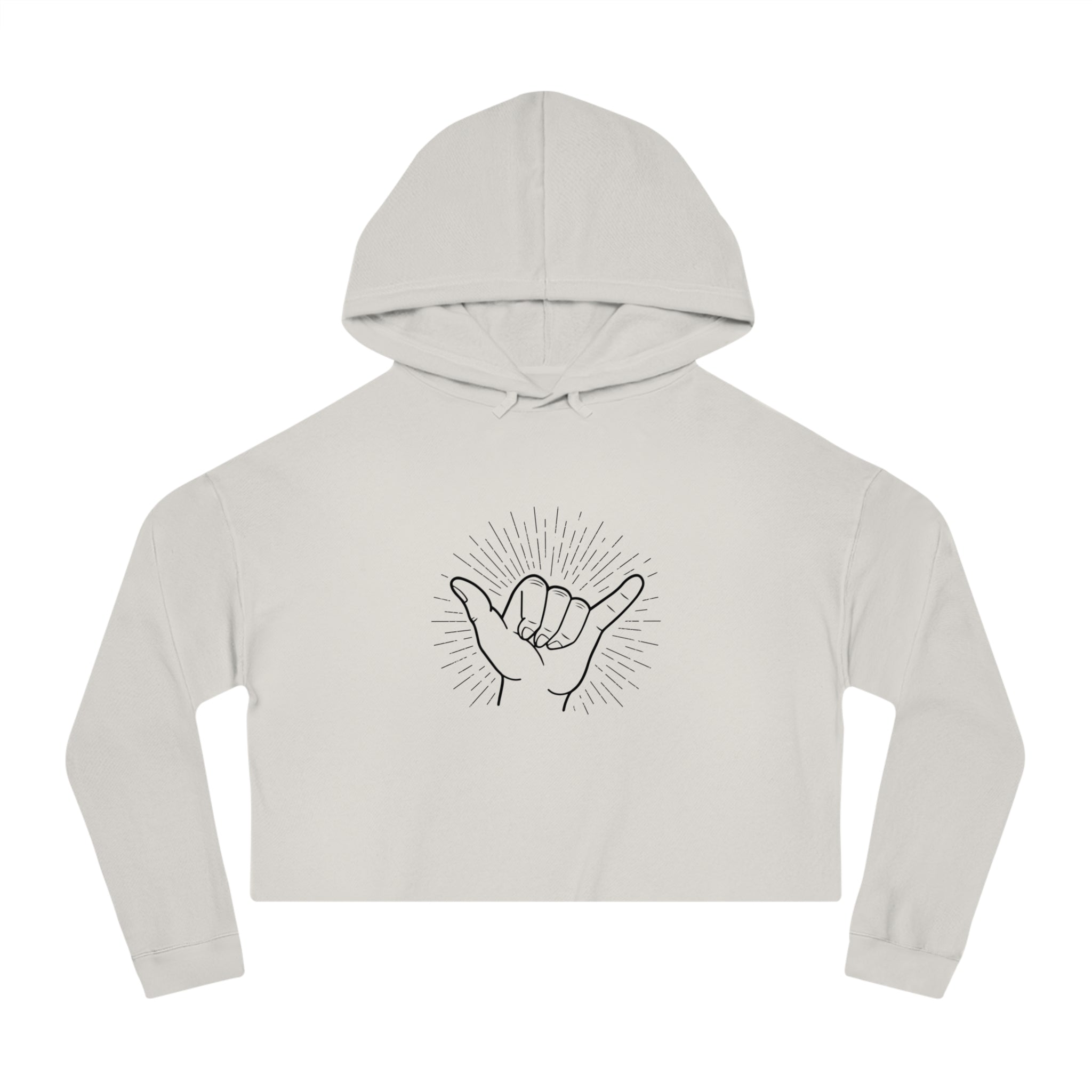 "Shaka Power" Cropped Hoodie Sweatshirt