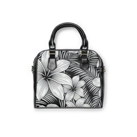 Kahakai "Plumeria" Handbag —Black and White