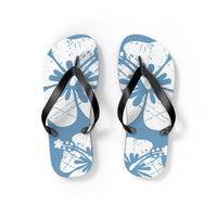 "The Classic Hibiscus" Flip Flop - Distressed Blue