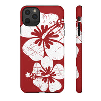 "The Classic Hibiscus" Phone Case -  Destressed Red