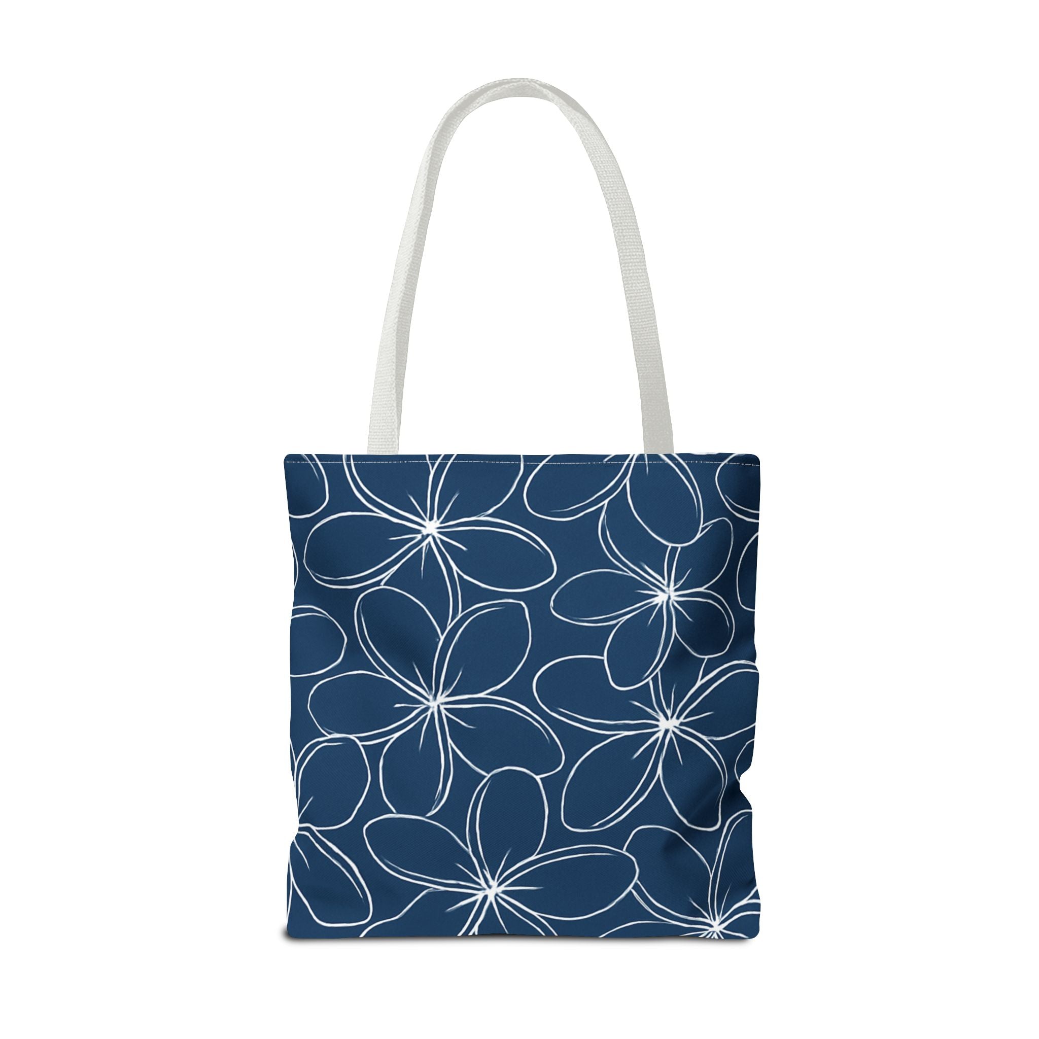 Kahakai Plumeria Tote Bag - Blue and White