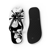 "The Classic Hibiscus" Flip Flop - Distressed Black