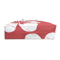 "The Classic Hibiscus" Beach Bag - Distressed Red