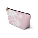"The Classic Hibiscus" Accessory Pouch w T-bottom - Distressed Pink