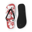 "The Classic Hibiscus" Flip Flop - Distressed Red