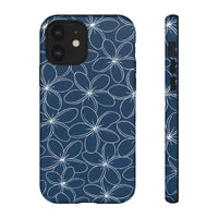 "Plumeria" Phone Case - Blue and White