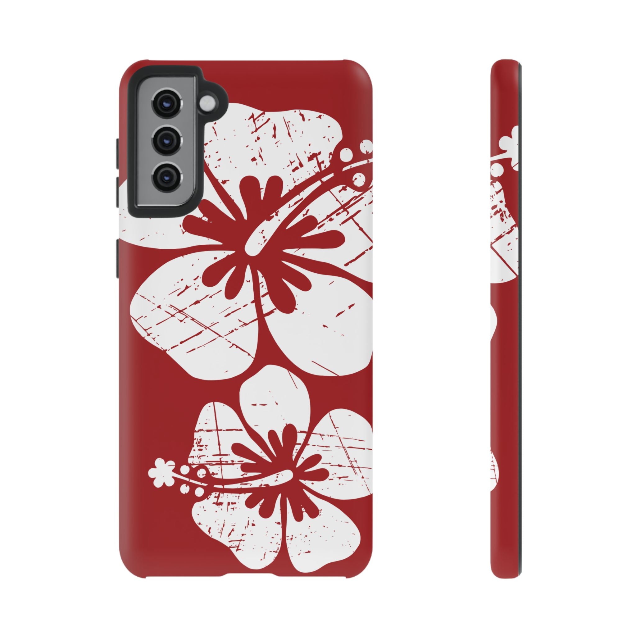 "The Classic Hibiscus" Phone Case -  Destressed Red