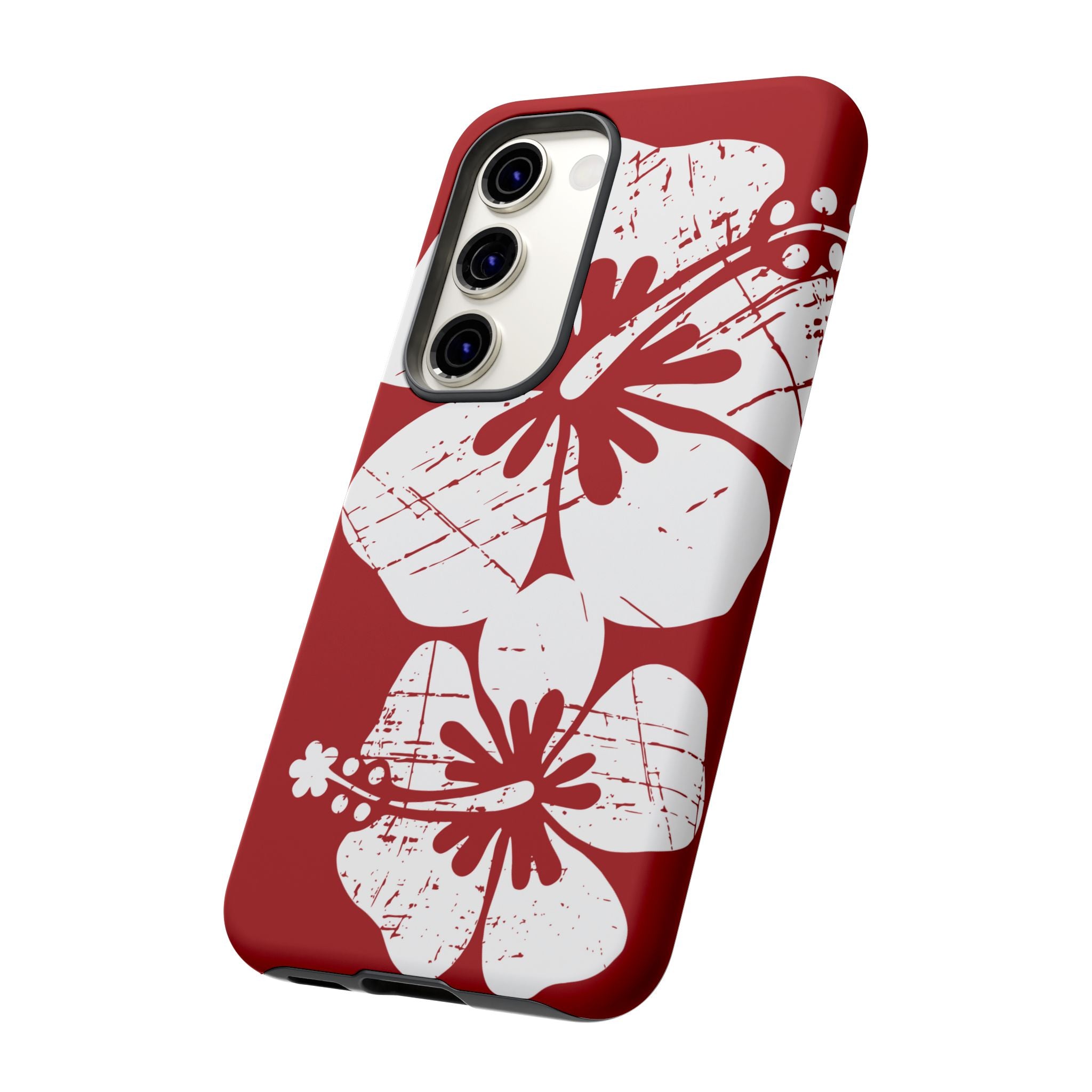 "The Classic Hibiscus" Phone Case -  Destressed Red