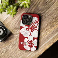 "The Classic Hibiscus" Phone Case -  Destressed Red