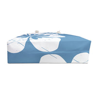 "The Classic Hibiscus" Beach Bag - Distressed Blue