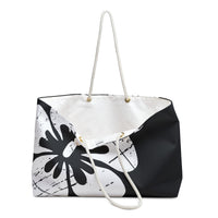 "The Classic Hibiscus" Beach Bag - Distressed Black