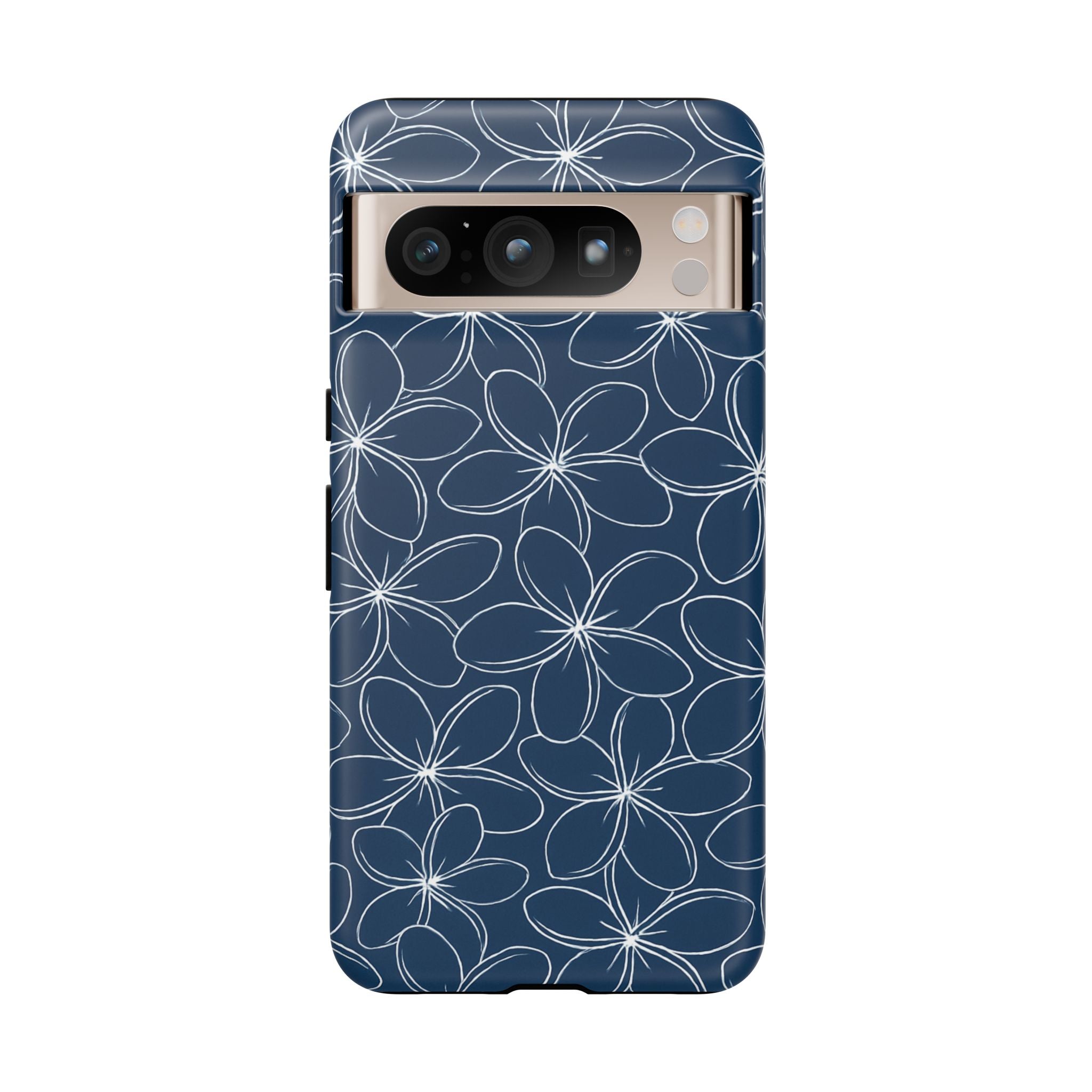 "Plumeria" Phone Case - Blue and White