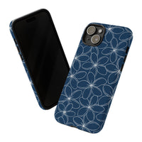 "Plumeria" Phone Case - Blue and White