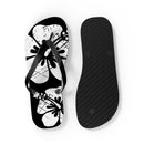 "The Classic Hibiscus" Flip Flop - Distressed Black