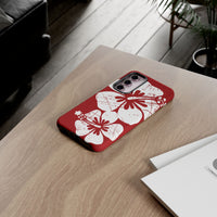 "The Classic Hibiscus" Phone Case -  Destressed Red
