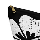 "The Classic Hibiscus" Accessory Pouch w T-bottom - Distressed Black