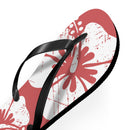 "The Classic Hibiscus" Flip Flop - Distressed Red