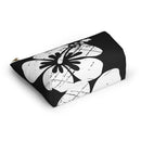 "The Classic Hibiscus" Accessory Pouch w T-bottom - Distressed Black
