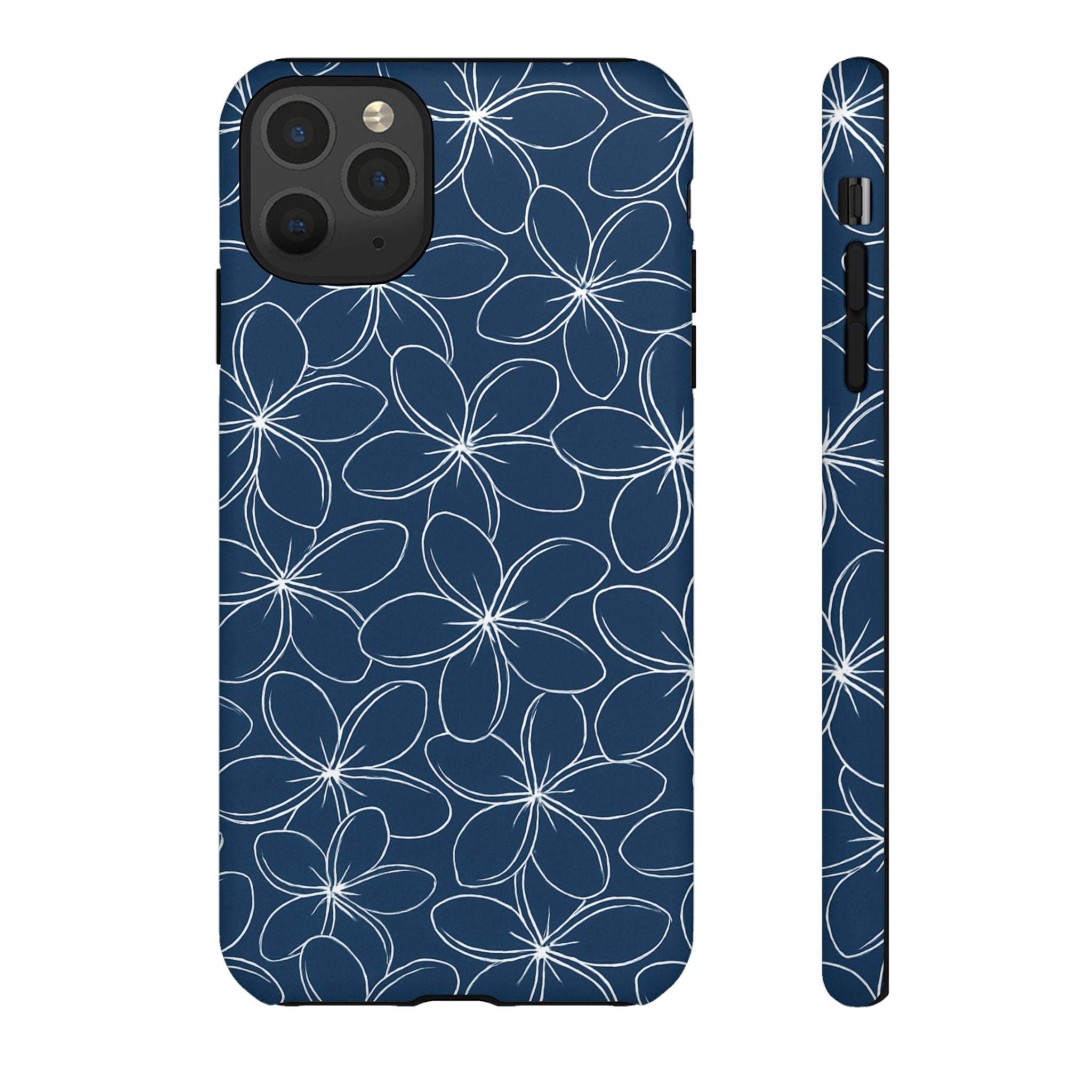 "Plumeria" Phone Case - Blue and White