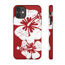 "The Classic Hibiscus" Phone Case -  Destressed Red