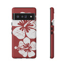 "The Classic Hibiscus" Phone Case -  Destressed Red