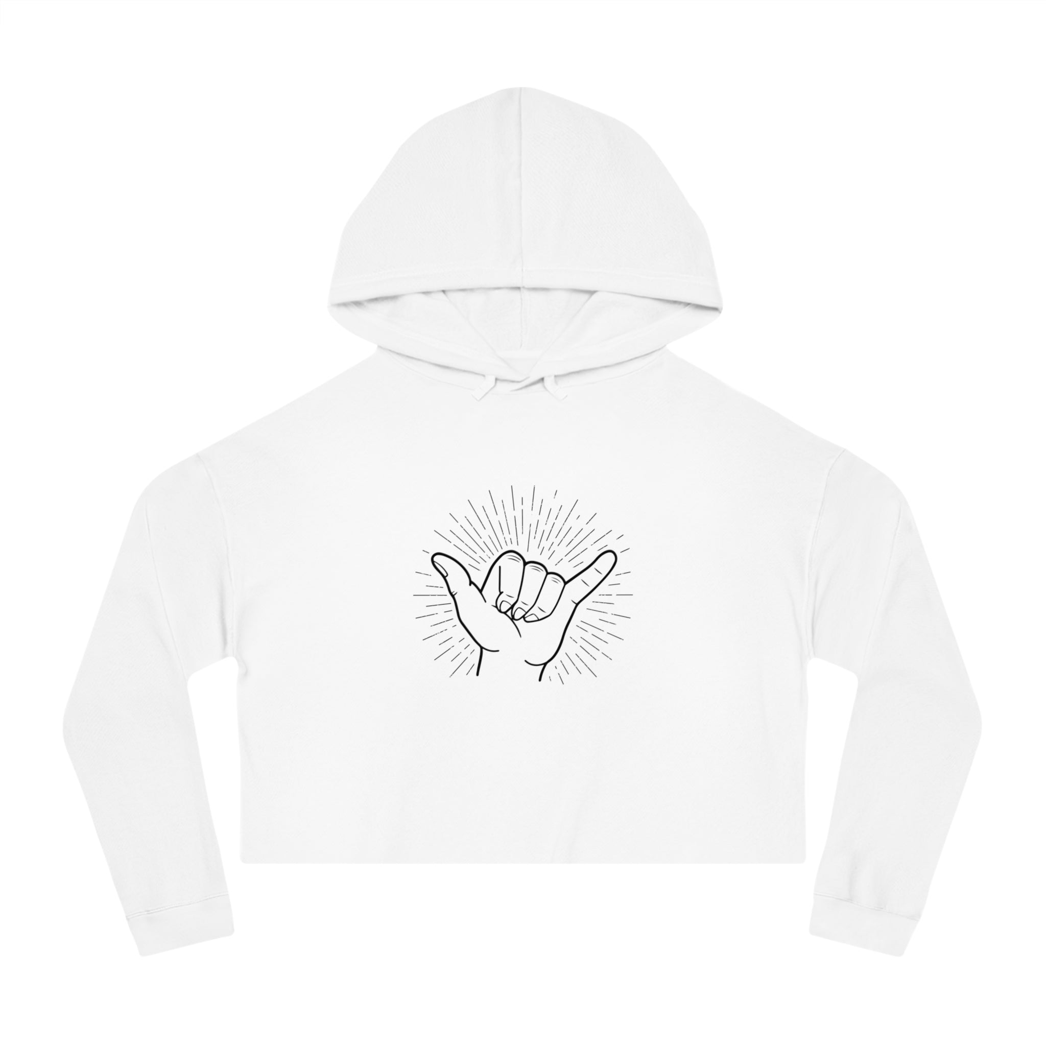 "Shaka Power" Cropped Hoodie Sweatshirt