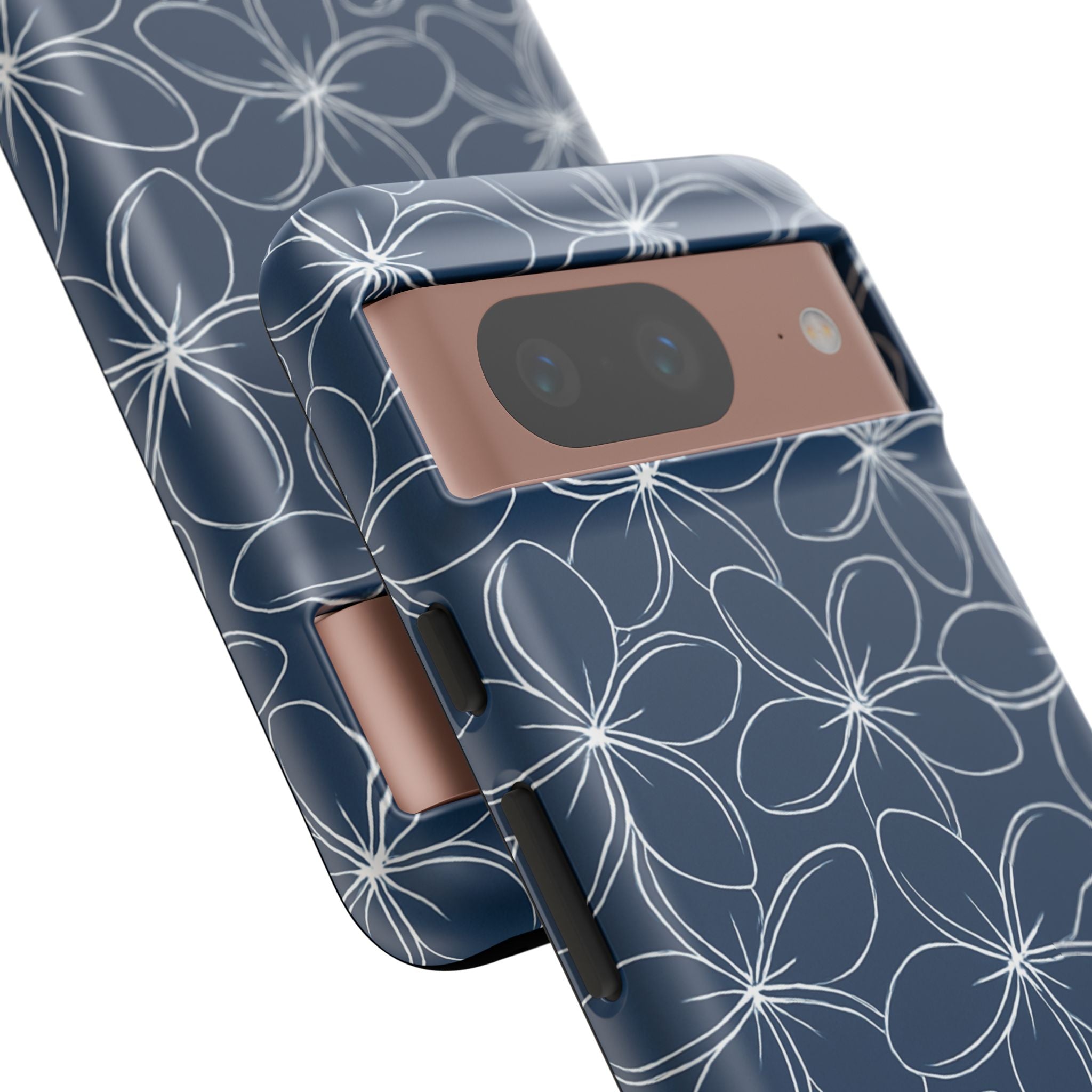 "Plumeria" Phone Case - Blue and White