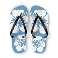 "The Classic Hibiscus" Flip Flop - Distressed Blue