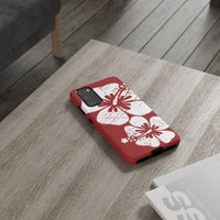 "The Classic Hibiscus" Phone Case -  Destressed Red