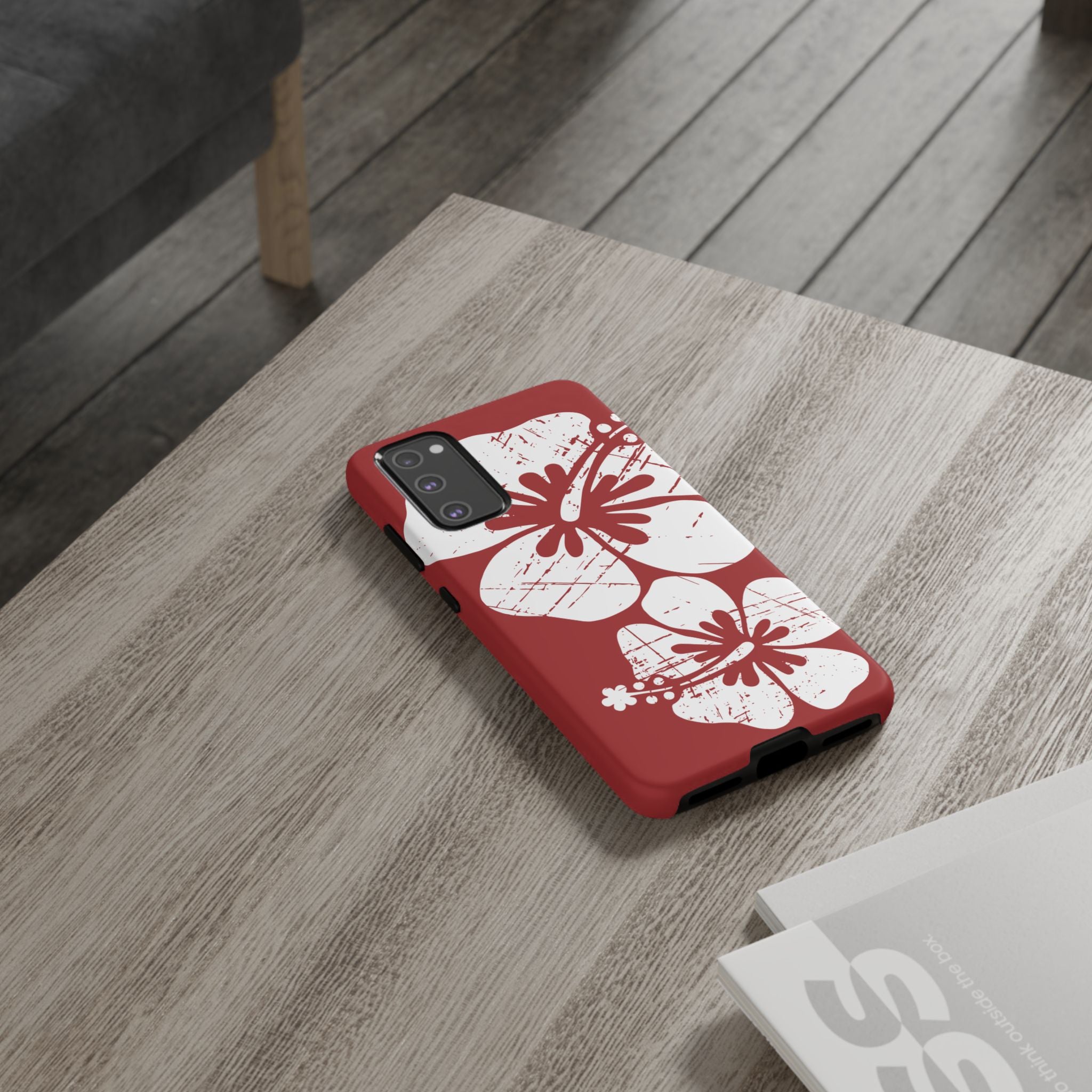 "The Classic Hibiscus" Phone Case -  Destressed Red