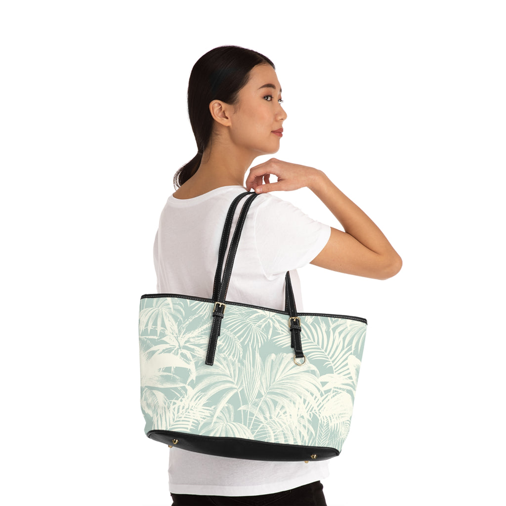 Kahakai "Blue Palm" PU Leather Shoulder Bag