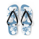 "The Classic Hibiscus" Flip Flop - Distressed Blue