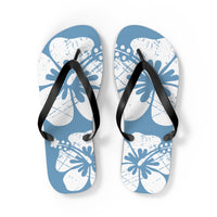 "The Classic Hibiscus" Flip Flop - Distressed Blue