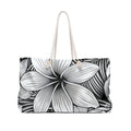 Kahakai The Plumeria  Beach Bag - Black and White