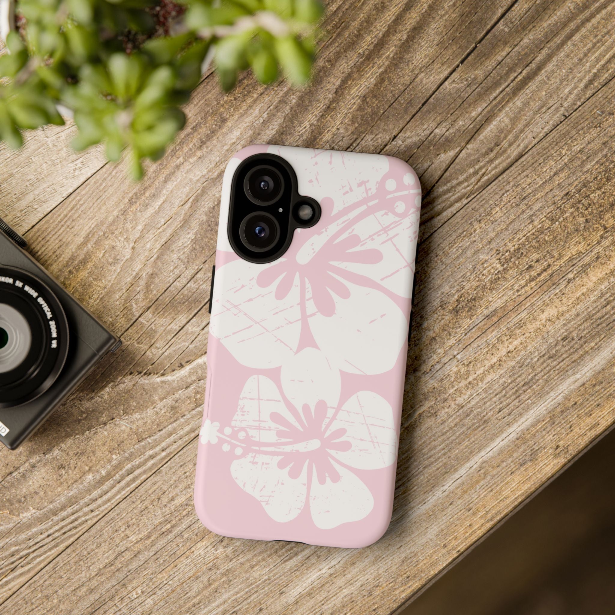 "The Classic Hibiscus"  Phone Case - Distressed Pink