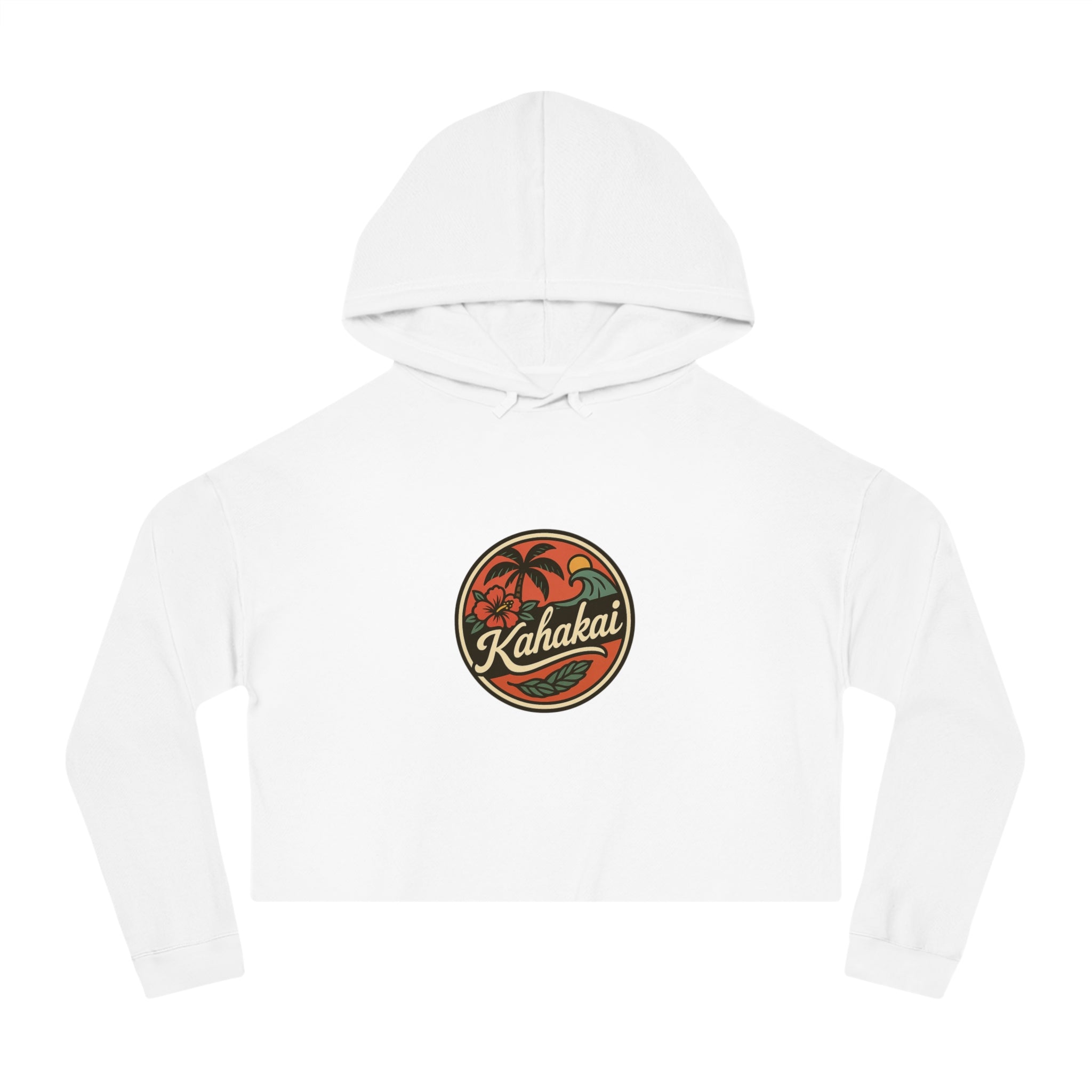 "Kahakai Hibiscus" Cropped Hoodie Sweatshirt