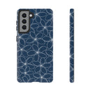 "Plumeria" Phone Case - Blue and White