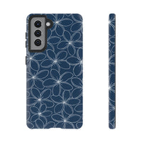 "Plumeria" Phone Case - Blue and White