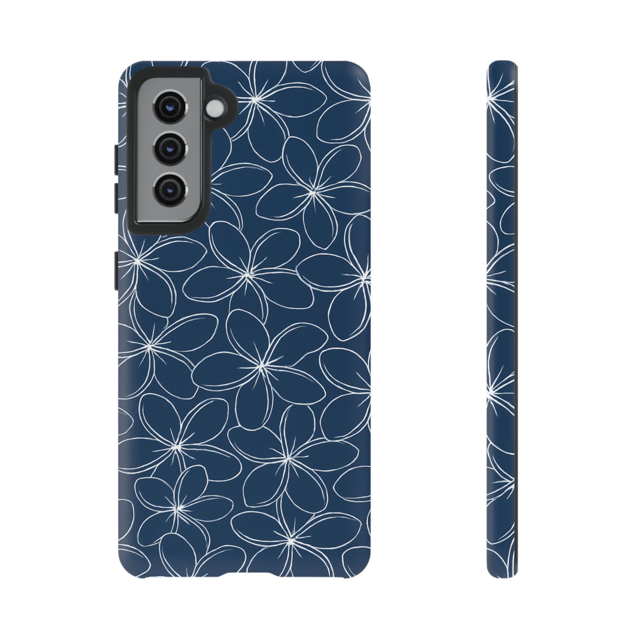 "Plumeria" Phone Case - Blue and White