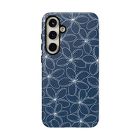 "Plumeria" Phone Case - Blue and White