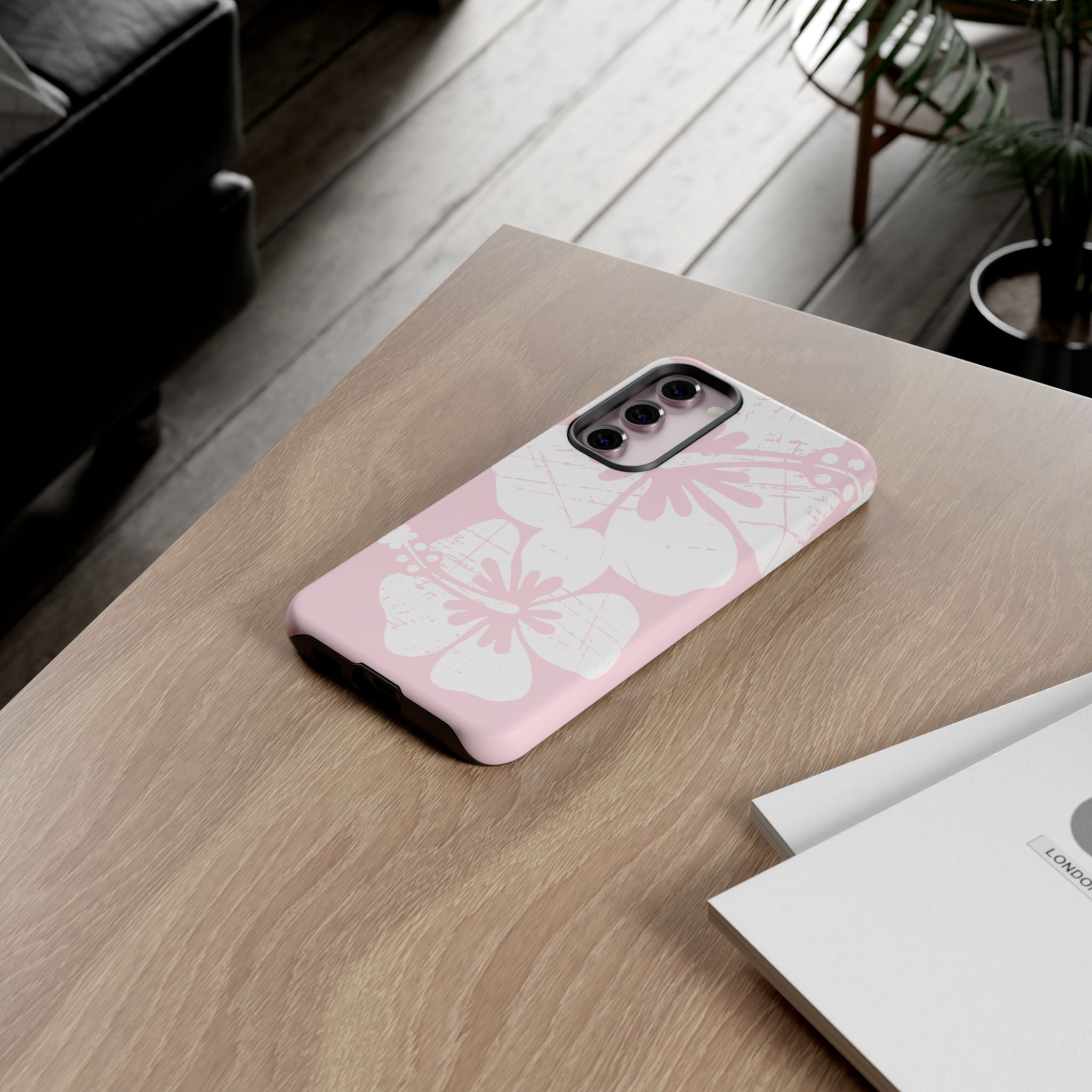 "The Classic Hibiscus"  Phone Case - Distressed Pink