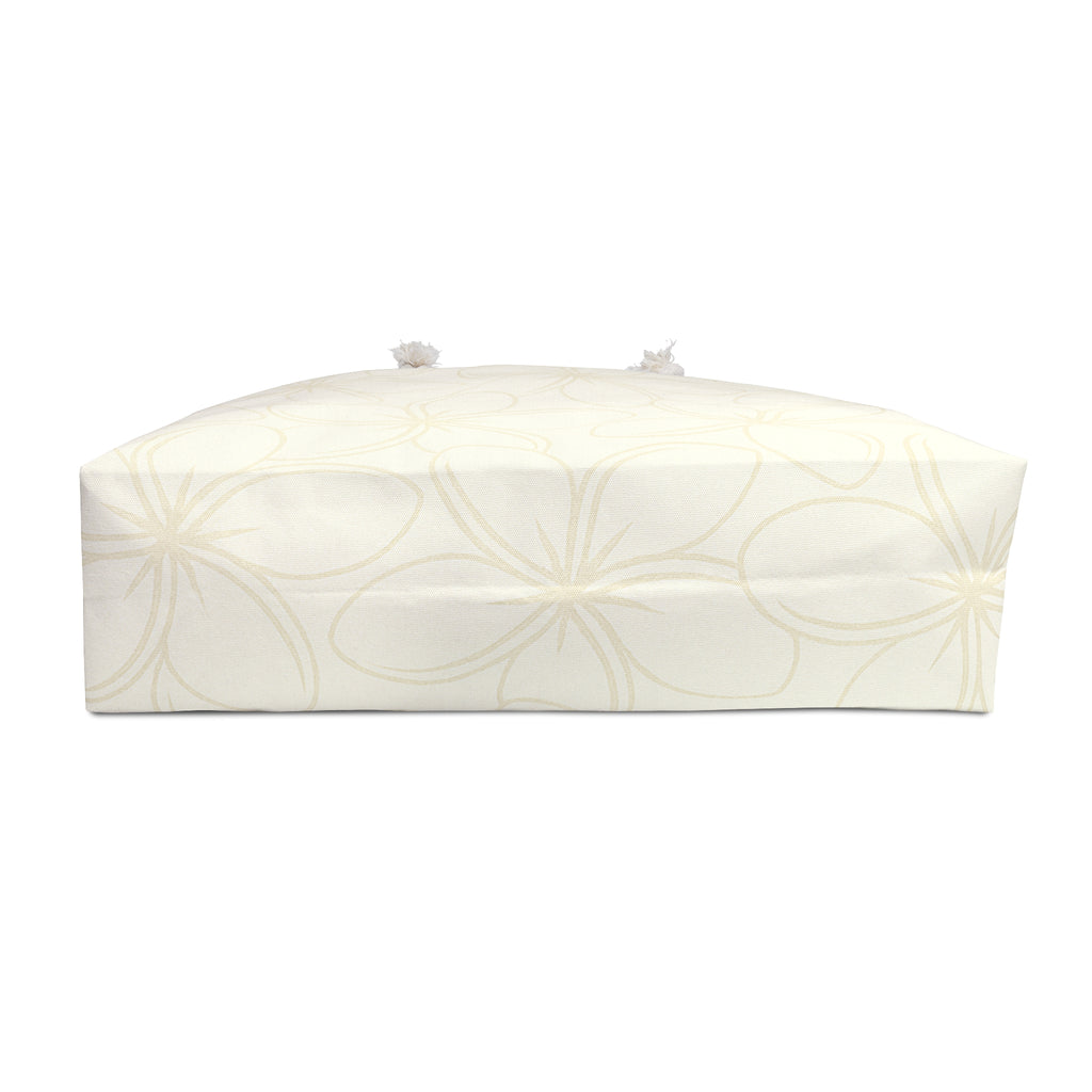 Kahakai "Plumeria"  Beach Bag - Muted Yellow