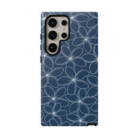 "Plumeria" Phone Case - Blue and White